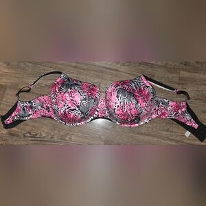 Cacique Pink and Black Zebra Print Bra
